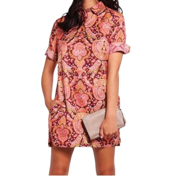 2/10 Banana Republic Paisley collared Shift  dress size small - Picture 1 of 3